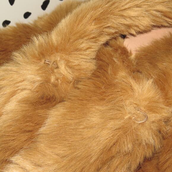 LPA Camel Brown Faux Fur Hooded Coat 84 - Picture 10 of 13
